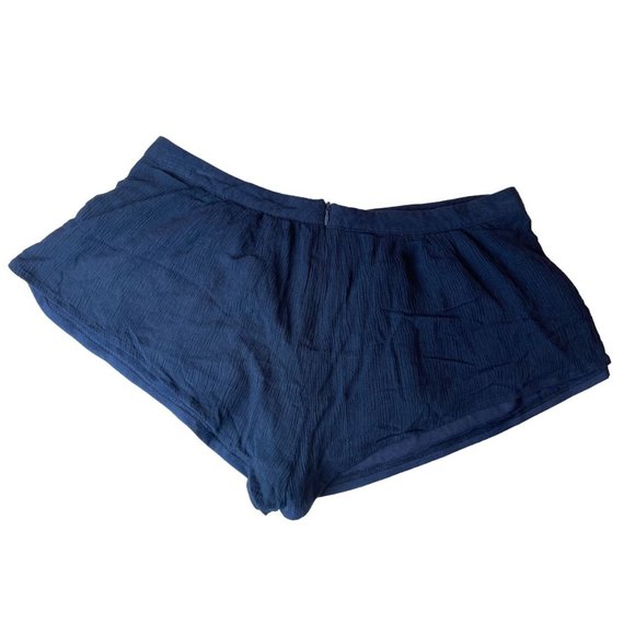 Tobi Womens Fringe Booty Shorts Back Zip Elastic Waist Blue Size Small - Picture 2 of 8